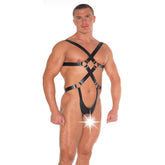 Leather Strappy Bondage Teddy Default Title Mens Harnesses